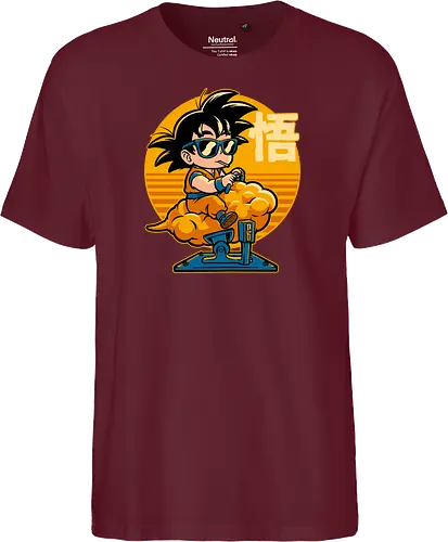 Cloud Anime Hero - retro vintage, kids, cloud, super hero, martial arts, fight, fighting, champion, championship, anime, manga, fun, funny, cute, classic, tv show - Fairtrade T-Shirt