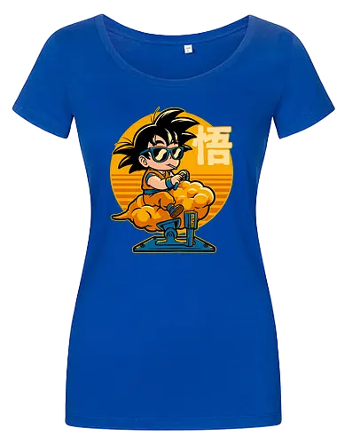 Cloud Anime Hero - retro vintage, kids, cloud, super hero, martial arts, fight, fighting, champion, championship, anime, manga, fun, funny, cute, classic, tv show - Women T-Shirt