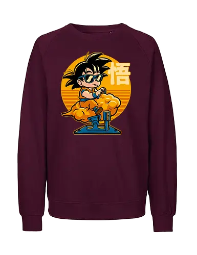 Cloud Anime Hero - retro vintage, kids, cloud, super hero, martial arts, fight, fighting, champion, championship, anime, manga, fun, funny, cute, classic, tv show - Fairtrade Sweatshirt