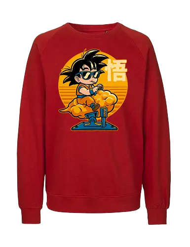 Cloud Anime Hero - retro vintage, kids, cloud, super hero, martial arts, fight, fighting, champion, championship, anime, manga, fun, funny, cute, classic, tv show - Fairtrade Sweatshirt