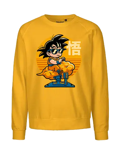 Cloud Anime Hero - retro vintage, kids, cloud, super hero, martial arts, fight, fighting, champion, championship, anime, manga, fun, funny, cute, classic, tv show - Fairtrade Sweatshirt