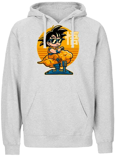 Cloud Anime Hero - retro vintage, kids, cloud, super hero, martial arts, fight, fighting, champion, championship, anime, manga, fun, funny, cute, classic, tv show - Fairtrade Hoodie