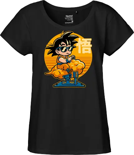 Cloud Anime Hero - retro vintage, kids, cloud, super hero, martial arts, fight, fighting, champion, championship, anime, manga, fun, funny, cute, classic, tv show - Fairtrade Girl Shirt