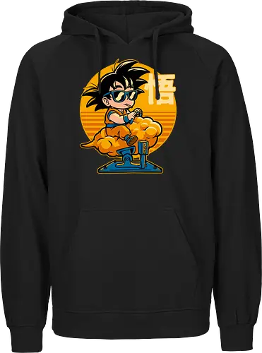 Cloud Anime Hero - retro vintage, kids, cloud, super hero, martial arts, fight, fighting, champion, championship, anime, manga, fun, funny, cute, classic, tv show - Fairtrade Hoodie