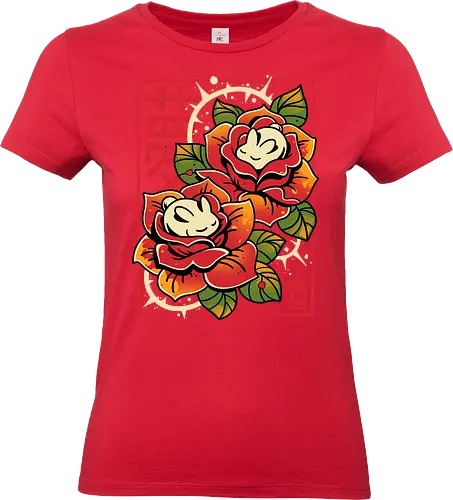 Naptime in Roses - cute rabbit, bunny, roses, sleeping, botanical art, dreamy, floral, japanese, kawaii animal, nature, zen, flowers, soft - Standard T-Shirt (Women)