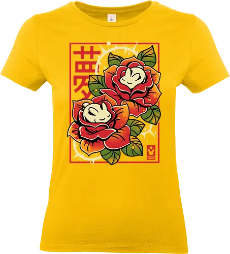 Naptime in Roses - cute rabbit, bunny, roses, sleeping, botanical art, dreamy, floral, japanese, kawaii animal, nature, zen, flowers, soft - Standard T-Shirt (Women)