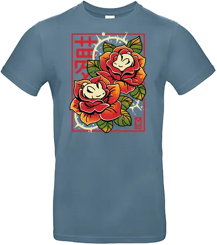 Naptime in Roses - cute rabbit, bunny, roses, sleeping, botanical art, dreamy, floral, japanese, kawaii animal, nature, zen, flowers, soft - Standard T-Shirt