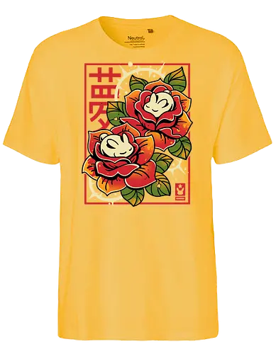 Naptime in Roses - cute rabbit, bunny, roses, sleeping, botanical art, dreamy, floral, japanese, kawaii animal, nature, zen, flowers, soft - Fairtrade T-Shirt