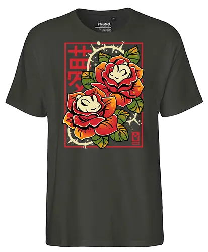 Naptime in Roses - cute rabbit, bunny, roses, sleeping, botanical art, dreamy, floral, japanese, kawaii animal, nature, zen, flowers, soft - Fairtrade T-Shirt