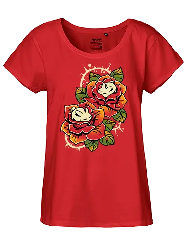 Naptime in Roses - cute rabbit, bunny, roses, sleeping, botanical art, dreamy, floral, japanese, kawaii animal, nature, zen, flowers, soft - Fairtrade Girl Shirt
