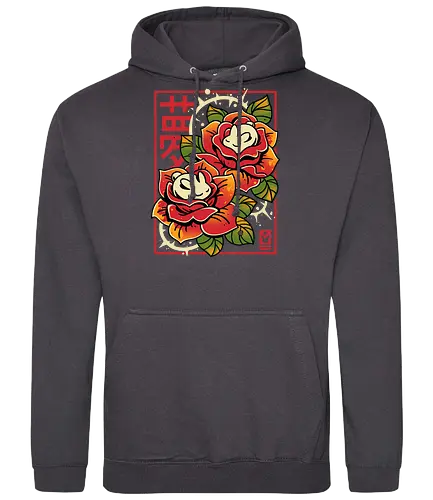 Naptime in Roses - cute rabbit, bunny, roses, sleeping, botanical art, dreamy, floral, japanese, kawaii animal, nature, zen, flowers, soft - Standard Hoodie