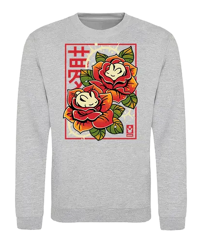 Naptime in Roses - cute rabbit, bunny, roses, sleeping, botanical art, dreamy, floral, japanese, kawaii animal, nature, zen, flowers, soft - Sweatshirt