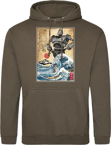 Iron giant in Japan woodblock