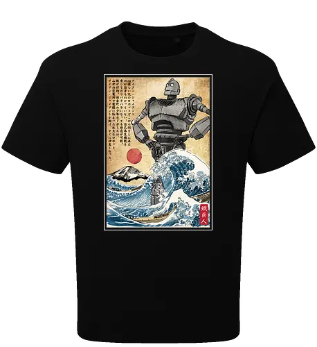 Iron giant in Japan woodblock