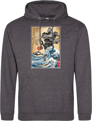 Iron giant in Japan woodblock