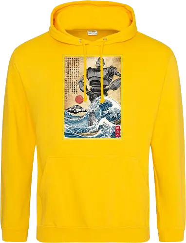 Iron giant in Japan woodblock