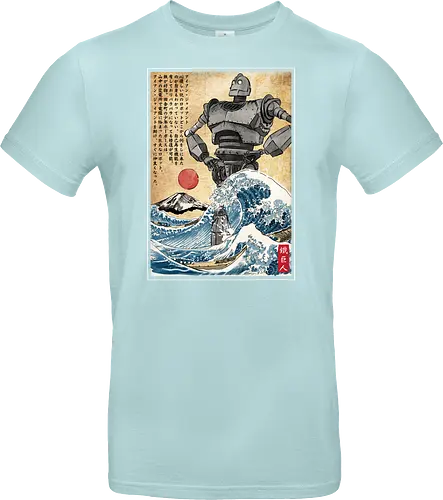 Iron giant in Japan woodblock
