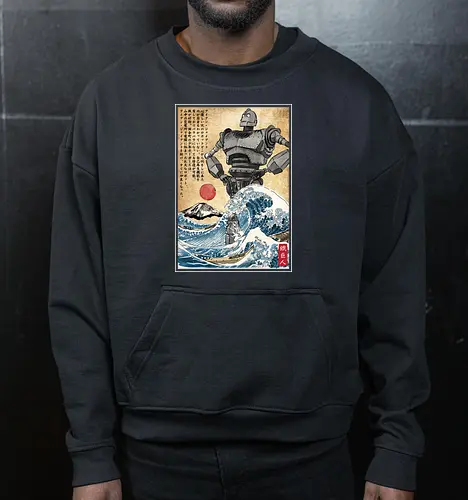 Iron giant in Japan woodblock