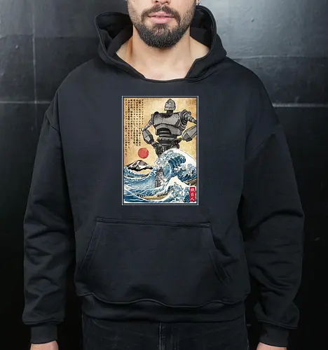 Iron giant in Japan woodblock