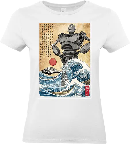 Iron giant in Japan woodblock - anime, manga, japan, japanese art - Standard T-Shirt (Women)