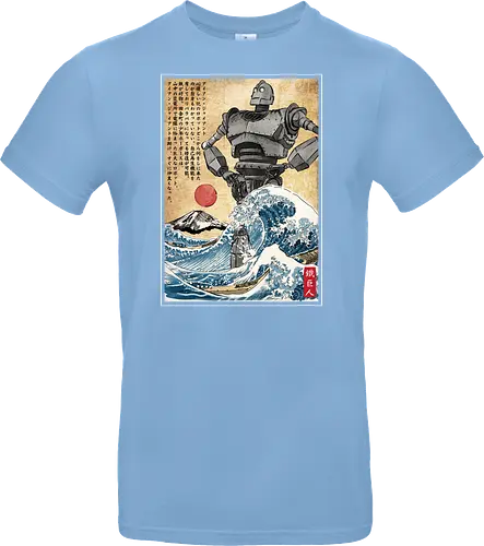 Iron giant in Japan woodblock