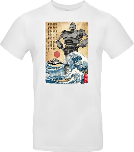 Iron giant in Japan woodblock
