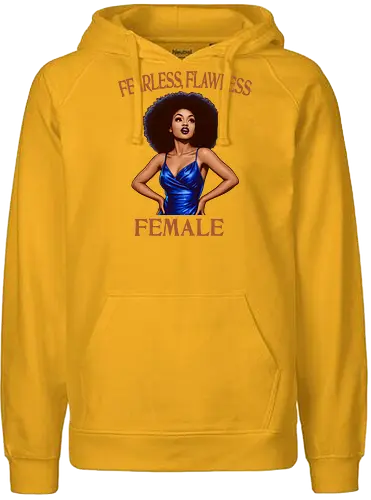 Fearless Flawless Female  - fearless, flawless, female, strong women, strong mom, mother, mental health, girl boss, mental health, empowered women - Fairtrade Hoodie