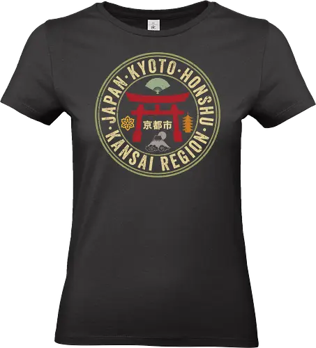 City of Kyoto - anime, manga, japan, japanese art, retro, vintage - Standard T-Shirt (Women)