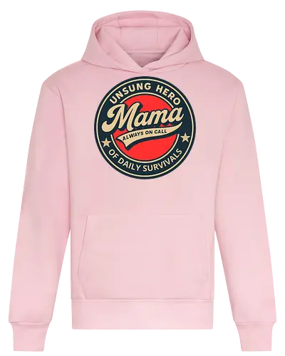 Mama, Always On Call - motherhood, appreciation, vintage, design, badge, typography, hero, unsung, gratitude, daily life - Heavyweight Hoodie