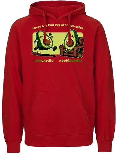 Avocado Tired Exercise - Exercise, avocado, food, run, fun, funny, happy, adorable, pun, vegan, guacamole, cardio, tired, lazy - Fairtrade Hoodie