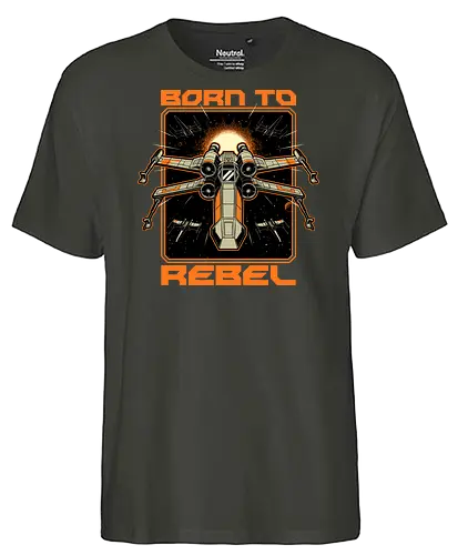 Space War Rebel - stars, space, five, rebel, spaceship, fantasy, adventure, movie, classic, cult, vintage, film, revolution, empire, space, scifi, science fiction, science fantasy - Fairtrade T-Shirt