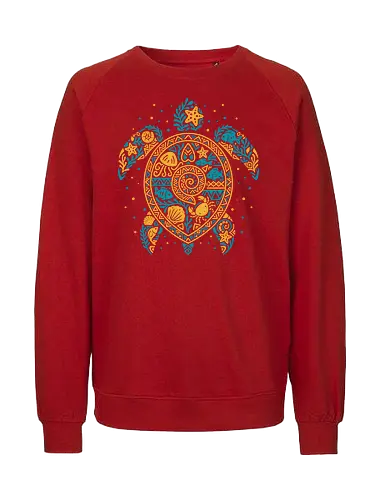 Sea Turtle Mosaic - sea turtle, beach vibes, fish, marine life, ocean lover, aquatic, shell, summer, tribal, tropical, wildlife, holidays, polynesian, hawaii - Fairtrade Sweatshirt