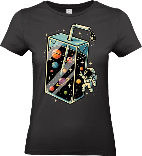 Weltraumsaft - Astronaut, Saft, Sommer, lustig, Essen, Weltraum, Universum, Kosmos, Astronomie, trippig, abstrakt, ästhetisch, Illustration, Planeten, Mond, cool, lm2kone - Standard T-Shirt (Women)