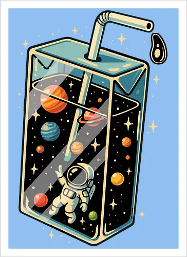 Astronaut im Weltraumsaft