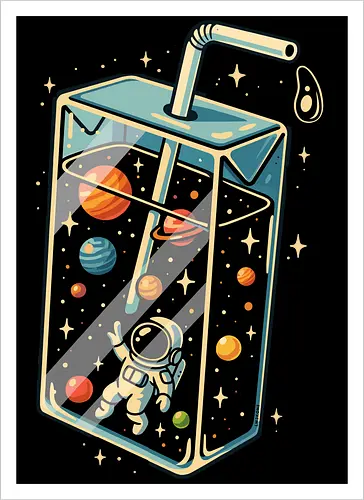 Astronaut im Weltraumsaft