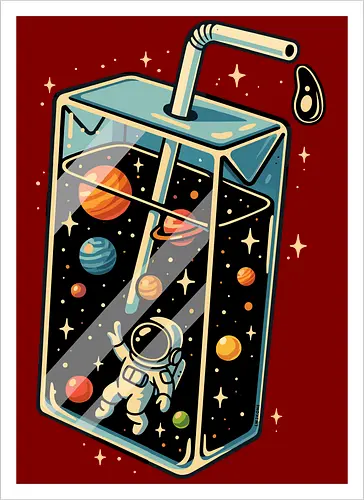 Astronaut im Weltraumsaft