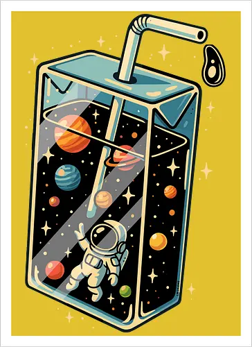 Astronaut im Weltraumsaft