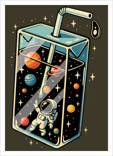Astronaut im Weltraumsaft