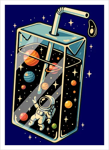 Astronaut im Weltraumsaft