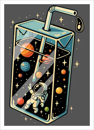 Astronaut im Weltraumsaft