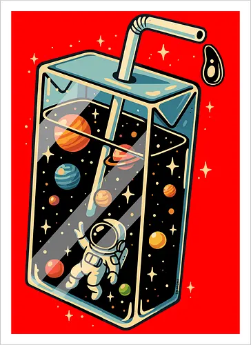 Astronaut im Weltraumsaft