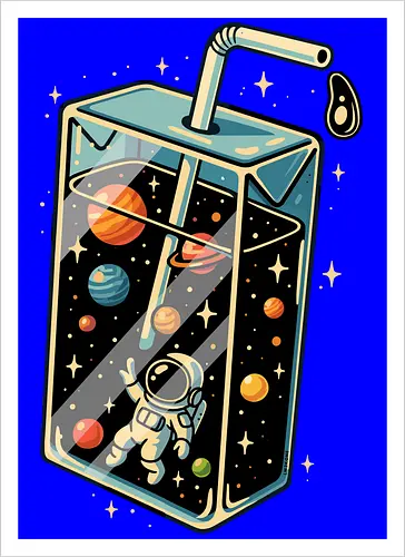 Astronaut im Weltraumsaft