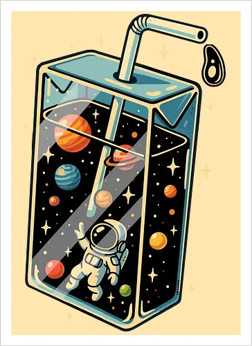 Astronaut im Weltraumsaft