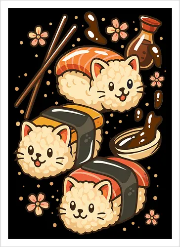 Süße Sushi-Katzen