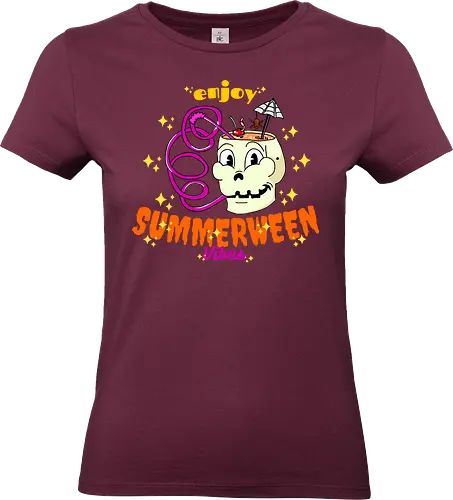Summerween Vibes - Summerween, Halloween, Schädel, Tropisch, Strand, Cocktail, Spukig, Lustig, Sonnenschein, Getränk, Süß, Verrückt, Urlaub, Trendig, Schirm, Zombie, Pool, Party, Hell, Cartoon, Sommer, Schrecken, Saft, Entspannt, Einzigartig - Standard T-Shirt (Women)