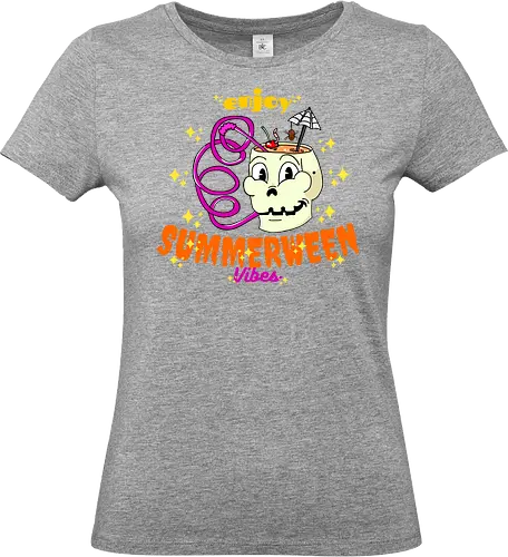 Summerween Vibes - Summerween, Halloween, Schädel, Tropisch, Strand, Cocktail, Spukig, Lustig, Sonnenschein, Getränk, Süß, Verrückt, Urlaub, Trendig, Schirm, Zombie, Pool, Party, Hell, Cartoon, Sommer, Schrecken, Saft, Entspannt, Einzigartig - Standard T-Shirt (Women)