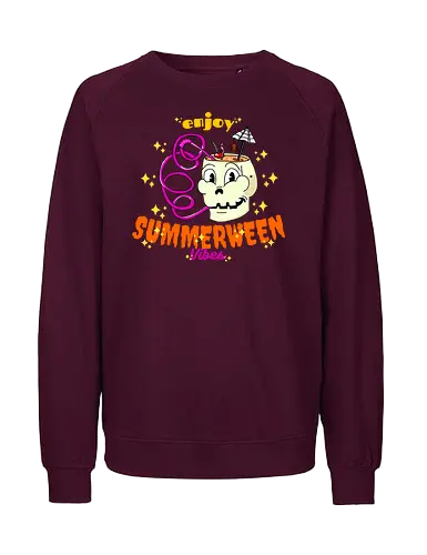 Summerween Vibes - Summerween, Halloween, Schädel, Tropisch, Strand, Cocktail, Spukig, Lustig, Sonnenschein, Getränk, Süß, Verrückt, Urlaub, Trendig, Schirm, Zombie, Pool, Party, Hell, Cartoon, Sommer, Schrecken, Saft, Entspannt, Einzigartig - Fairtrade Sweatshirt