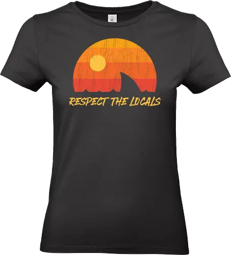 Respect The Locals - Shark Week  - shark, animal, beach, great white shark, ocean life, sea, sea life, shark attack, shark bite, shark teeth, shark week, sharks, summer, sunset, under the sea - Standard T-Shirt (Women)