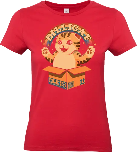 DILLIGAF - dilligaf, idgaf, I don't care, cute cat, kawaii, bored cat, introvert, mind your business, sarcasm, anti human, hate morning, anti social, funny, memes, internet meme, parody, humor, hilarious, vintage colors, retro style, hate poeple - Standard T-Shirt (Women)