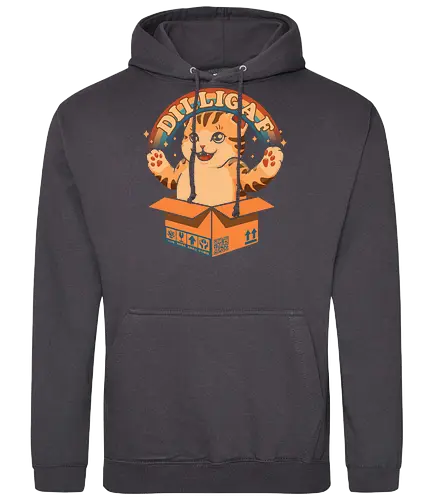 DILLIGAF - dilligaf, idgaf, I don't care, cute cat, kawaii, bored cat, introvert, mind your business, sarcasm, anti human, hate morning, anti social, funny, memes, internet meme, parody, humor, hilarious, vintage colors, retro style, hate poeple - Standard Hoodie